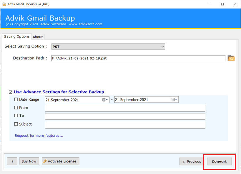 save gmail emails to external hard drive