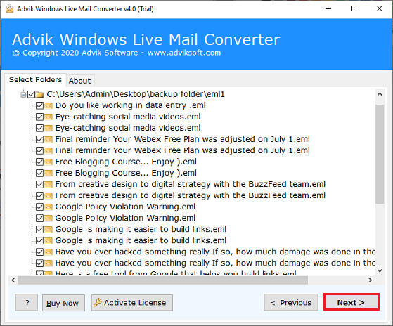 transfer emails from Windows Live Mail to Gmail