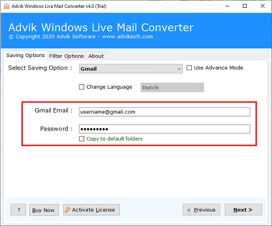 export windows live email emails to Gmail