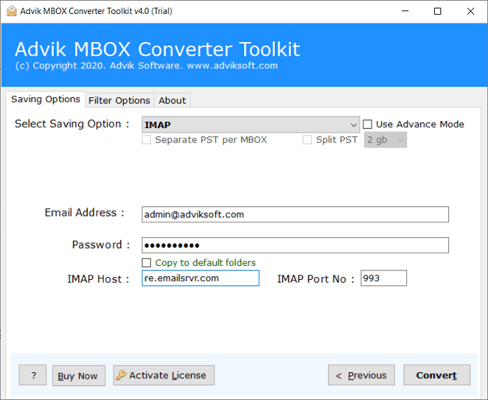 import mbox to rackspace