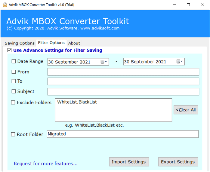 export mbox emails to rackspace