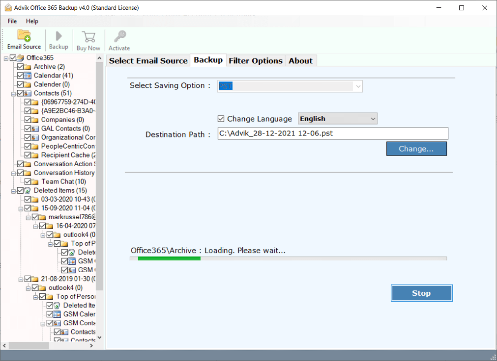 export pst from owa office 365