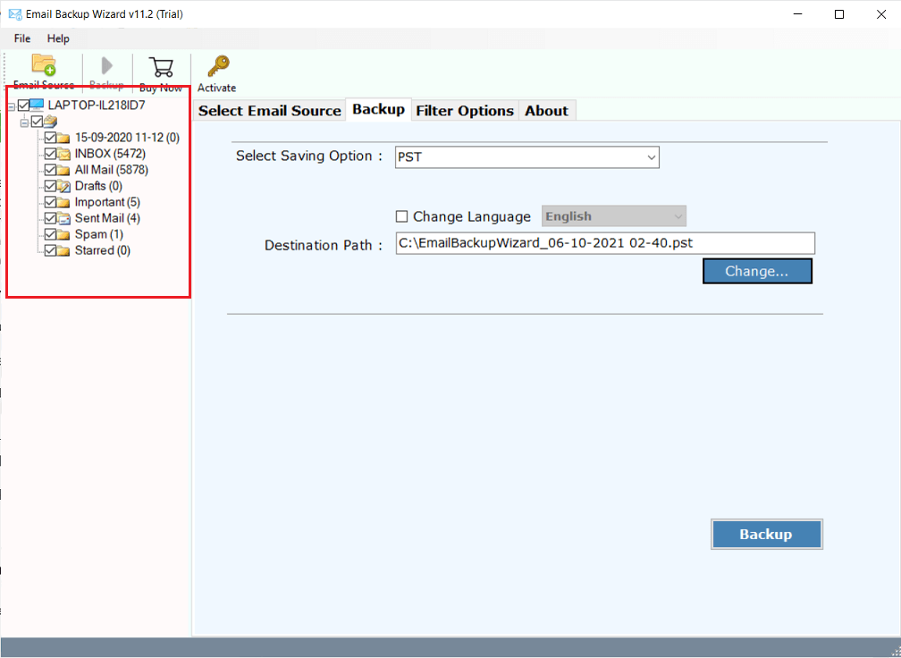 export roundcube to pst