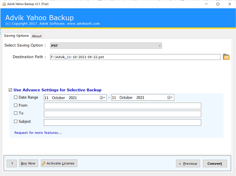 how to backup yahoo mail to hard drive