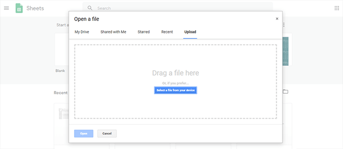 uload a csv file to export Gmail emails