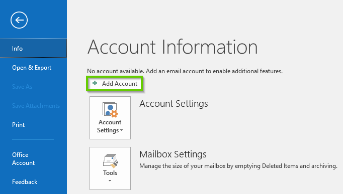 add horde webmail account to outlook
