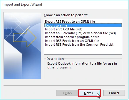 export axigen emails