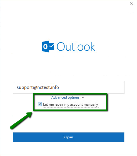 cpanel 계정 추가 Outlook 구성을 통해