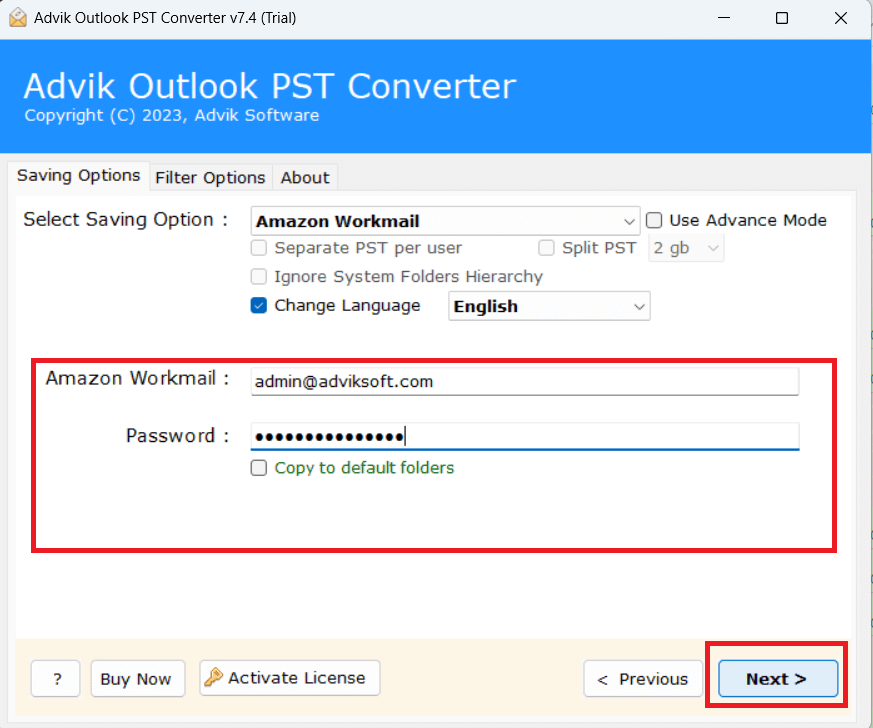enter aws detail