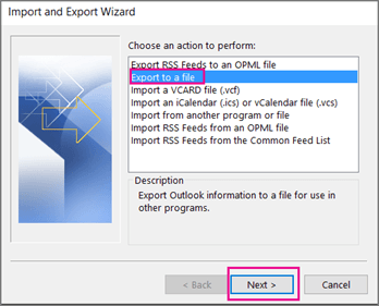 export horde webmail mailbox to pst file 