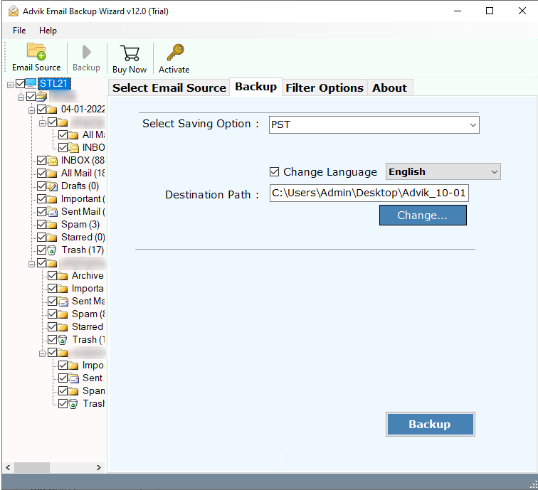 cpanel to outlook pst