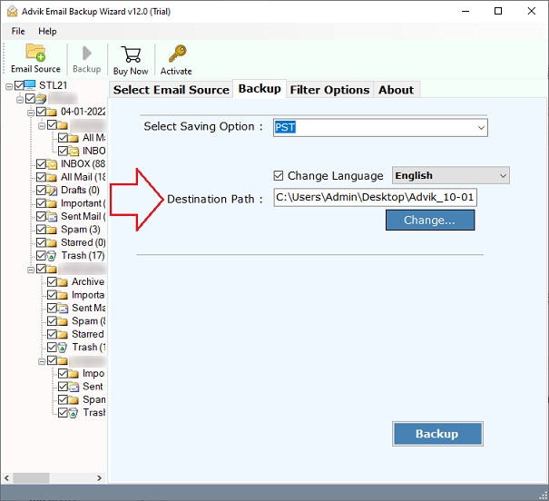 exportar cpanel a pst