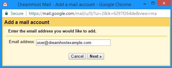 dreamhost email forwarding to Gmail