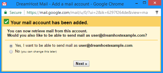 transfer Dreamhost emails to Gmail