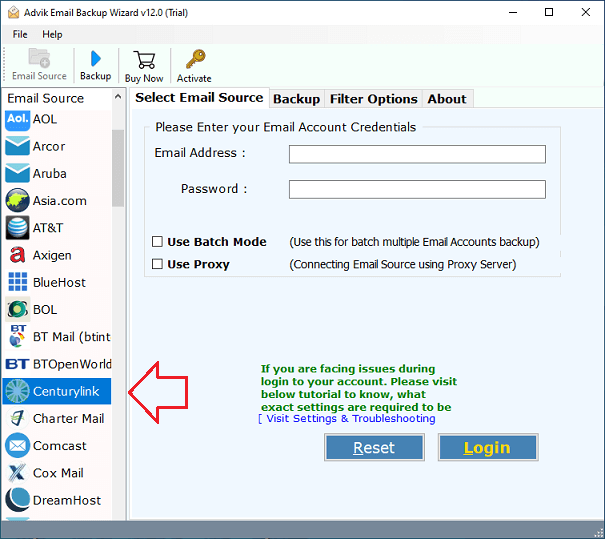 run the suggested tool and select Centurylink