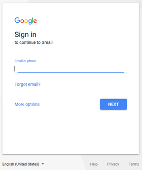Log in to your Gmail account