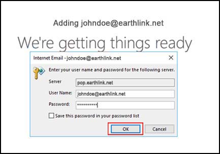 move Earthlink email to Outlook