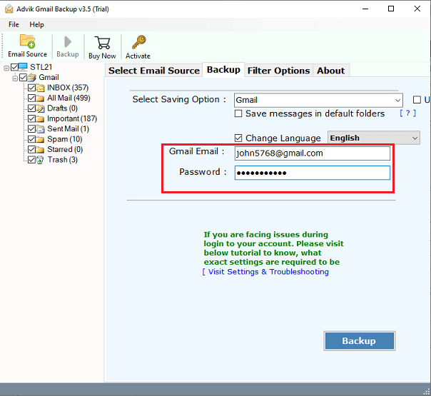 transfer gmail folders to another gmail account