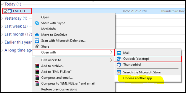 import .eml files to outlook