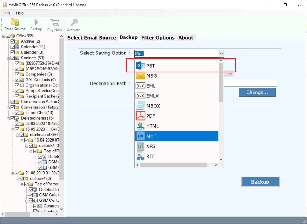 export Office 365 emails to flash drive