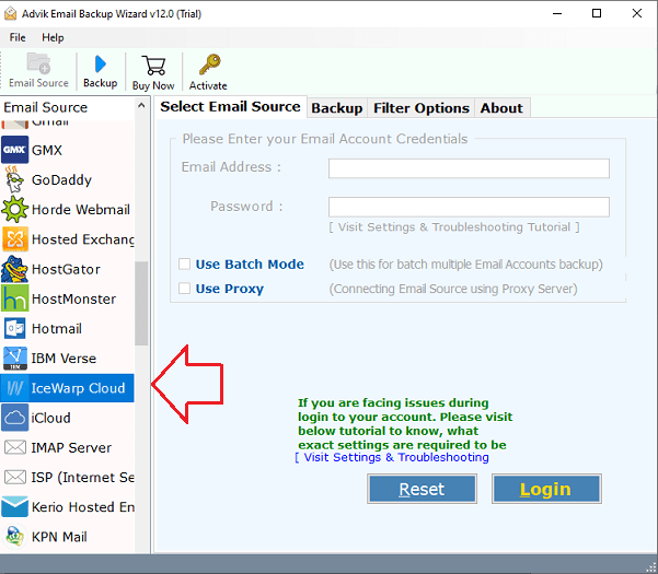 migrate emails from Icewarp to Outlook pst file