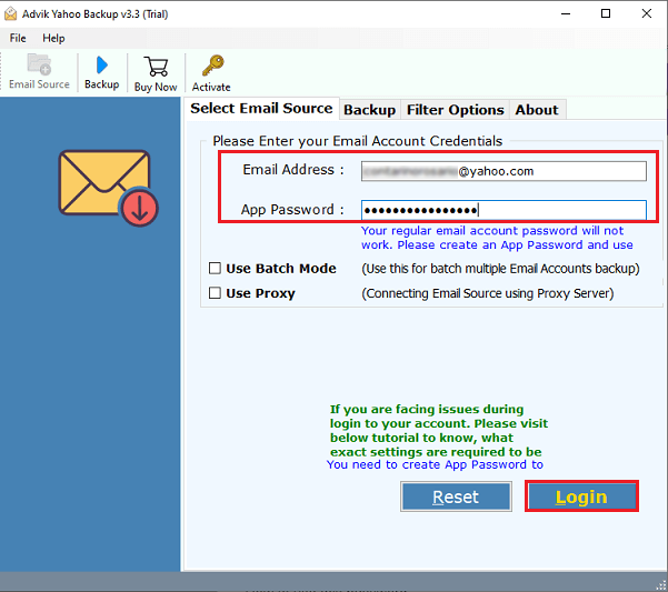 export Yahoo mail as msg