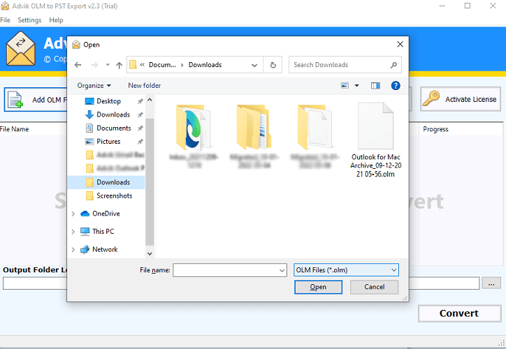 Open OLM File on Windows Outlook