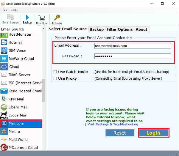 backup mail.com emails to computer