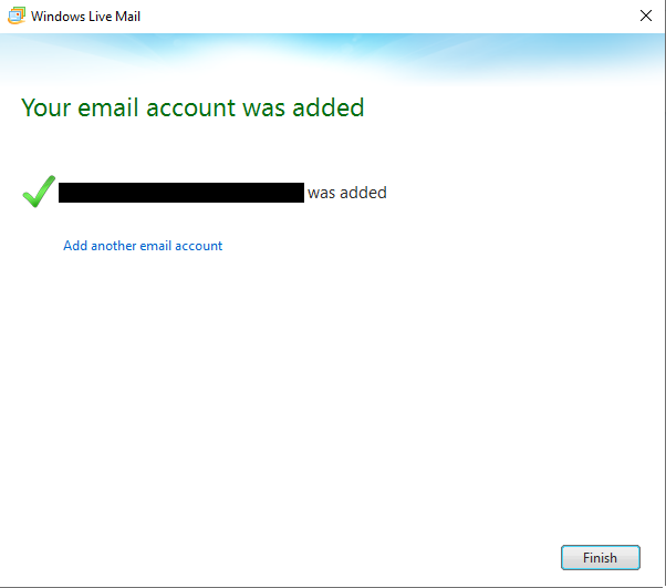 exchange account added in windows live mail