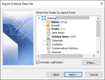 Export emails from Mac Outlook to PST File