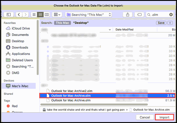 read OLM file in Outlook 2021