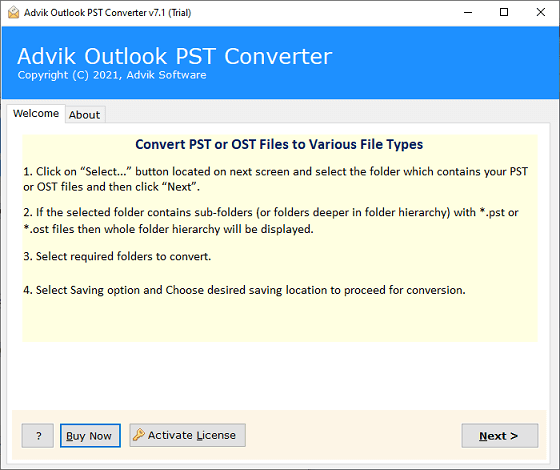 Split PST File by Year