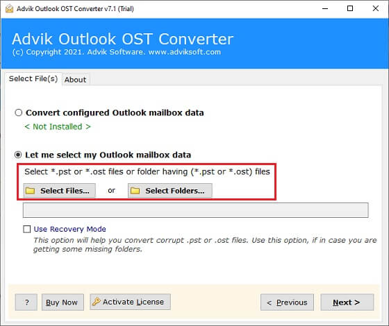 open OST in Outlook 2021