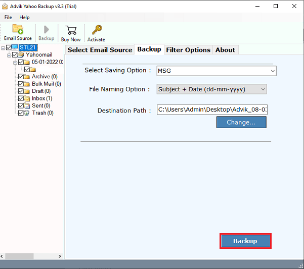 Export Yahoo Emails to Computer