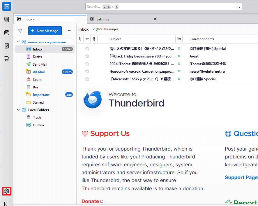 add webmail account in Thunderbird