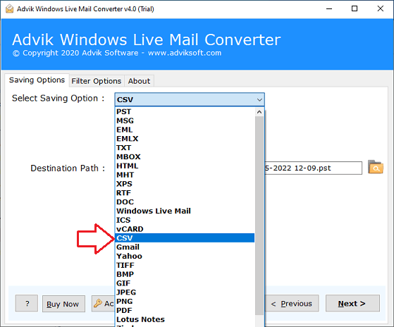 Export Windows Live Mail Contacts to Outlook 2019/2016