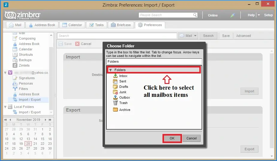 backup zimbra emails