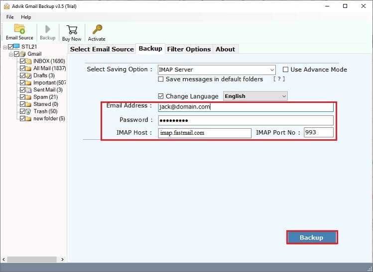 export Gmail emails to Fastmail