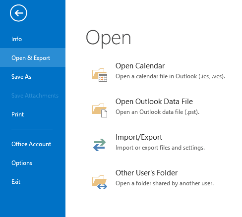 Importer un fichier OST dans Microsoft Outlook 2016 