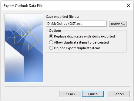 Outlook 2019에서 OST 파일 열기 , 2016