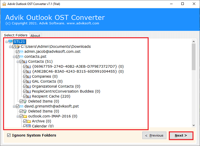 Open old OST file in Outlook 2019