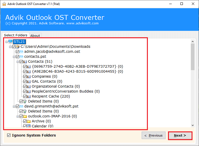 Apri il vecchio file OST in Outlook 2019