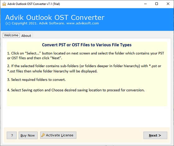 Apri il vecchio file OST in Outlook 2019