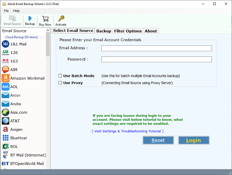 Run Cox Mail Backup Tool