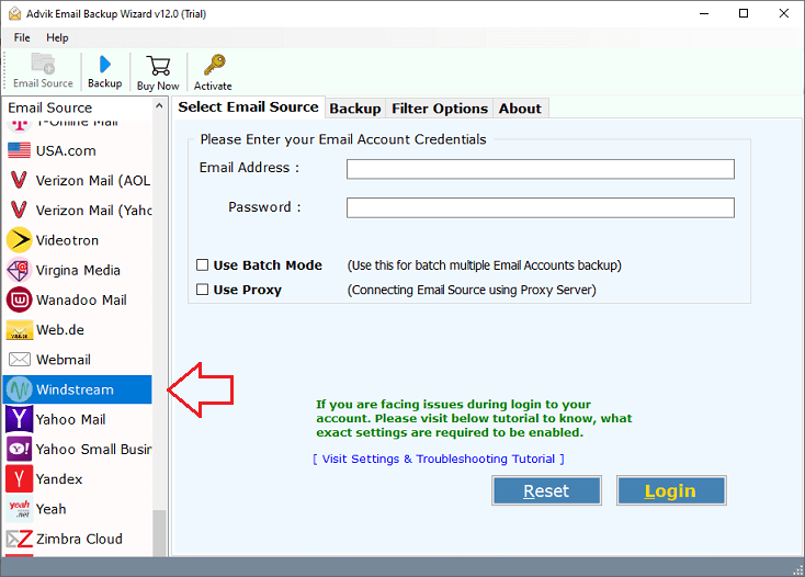 backup windstream email to computer