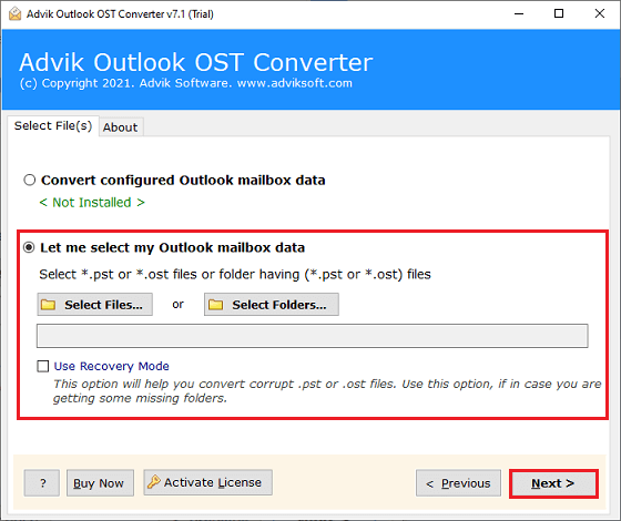 ost file cannot be opened error