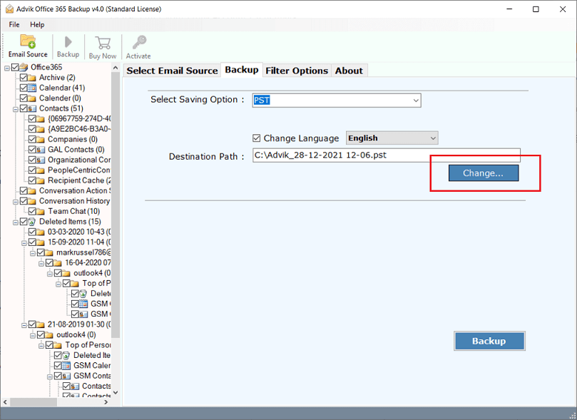 download email from office 365 admin portal