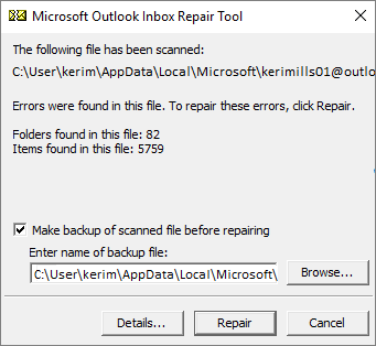 outlook error