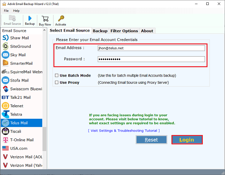 download telus.net emails to hard drive