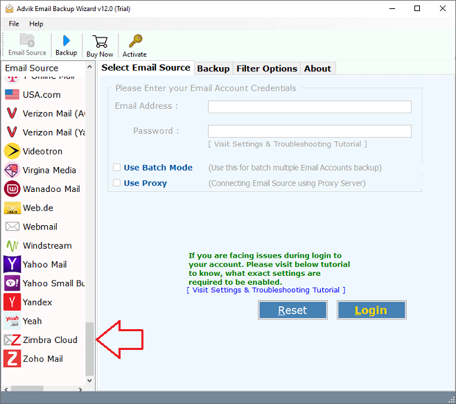 save mail from zimbra